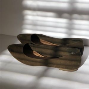 Olive green flats